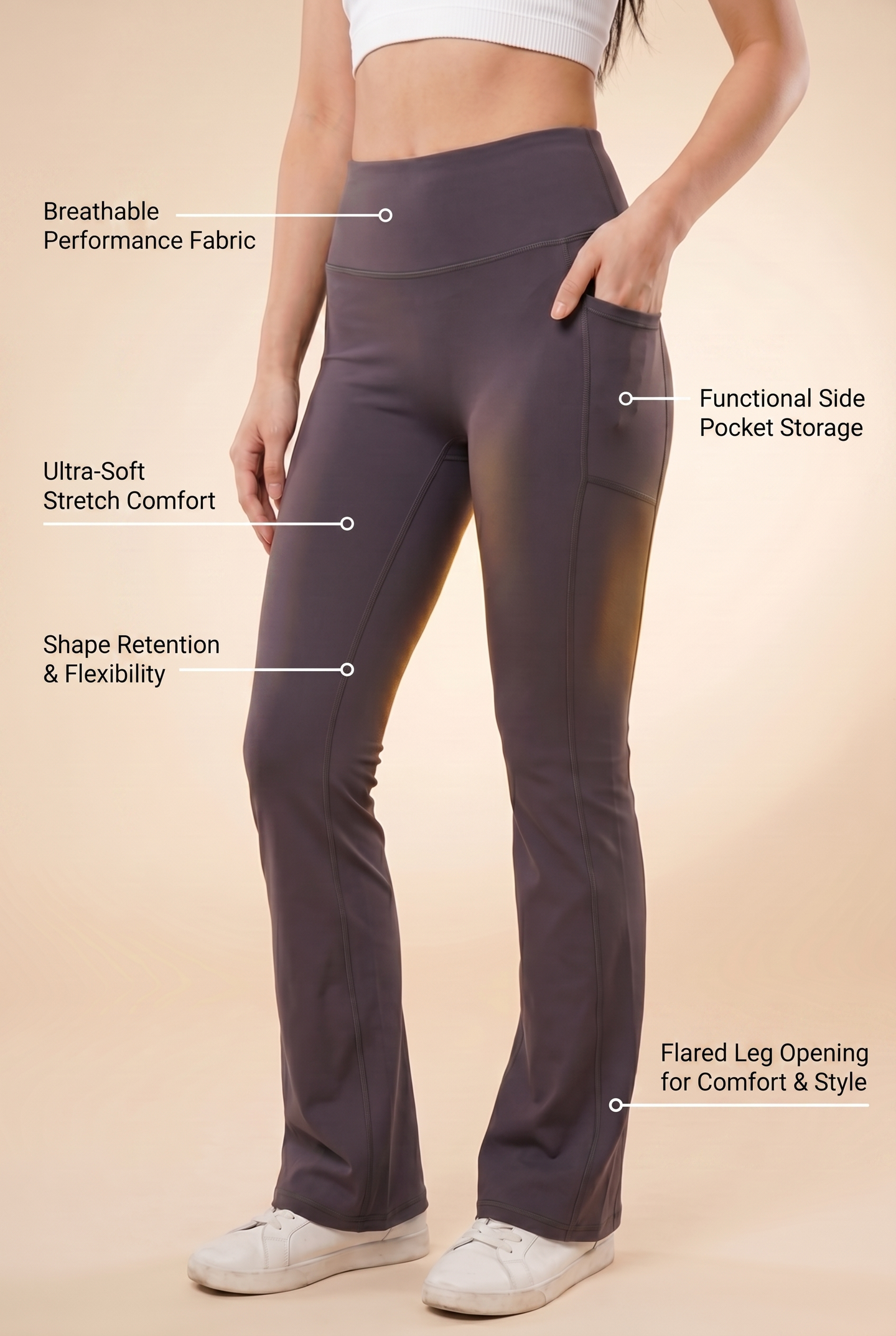 SoftTouch Pocket High-Waist Flare Legging