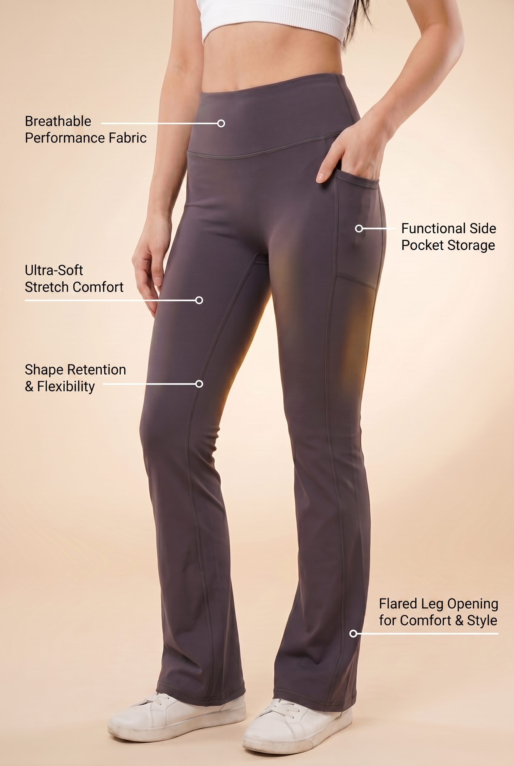SoftTouch Pocket High-Waist Flare Legging