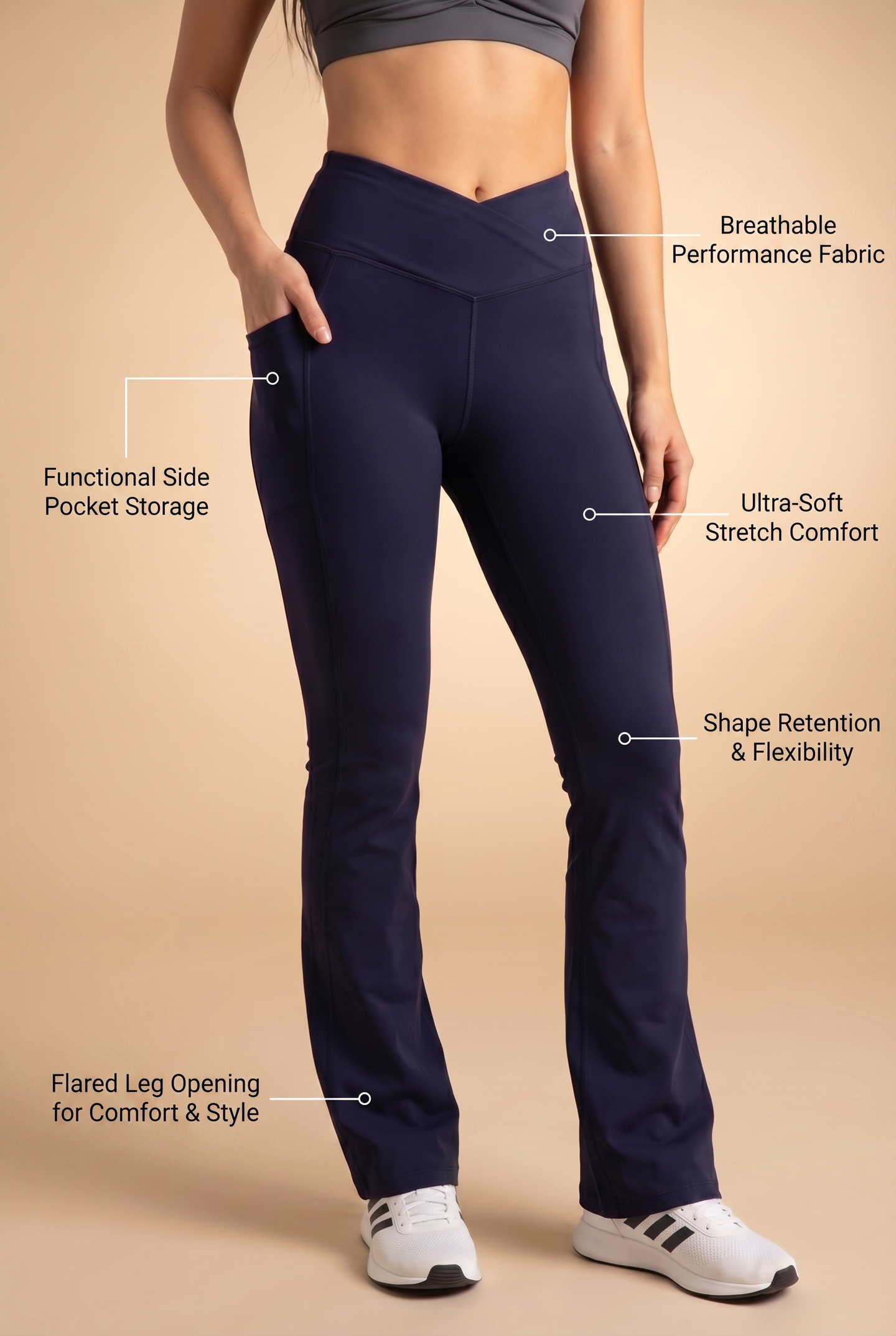 SoftTouch Pocket V-Waist Flare Legging