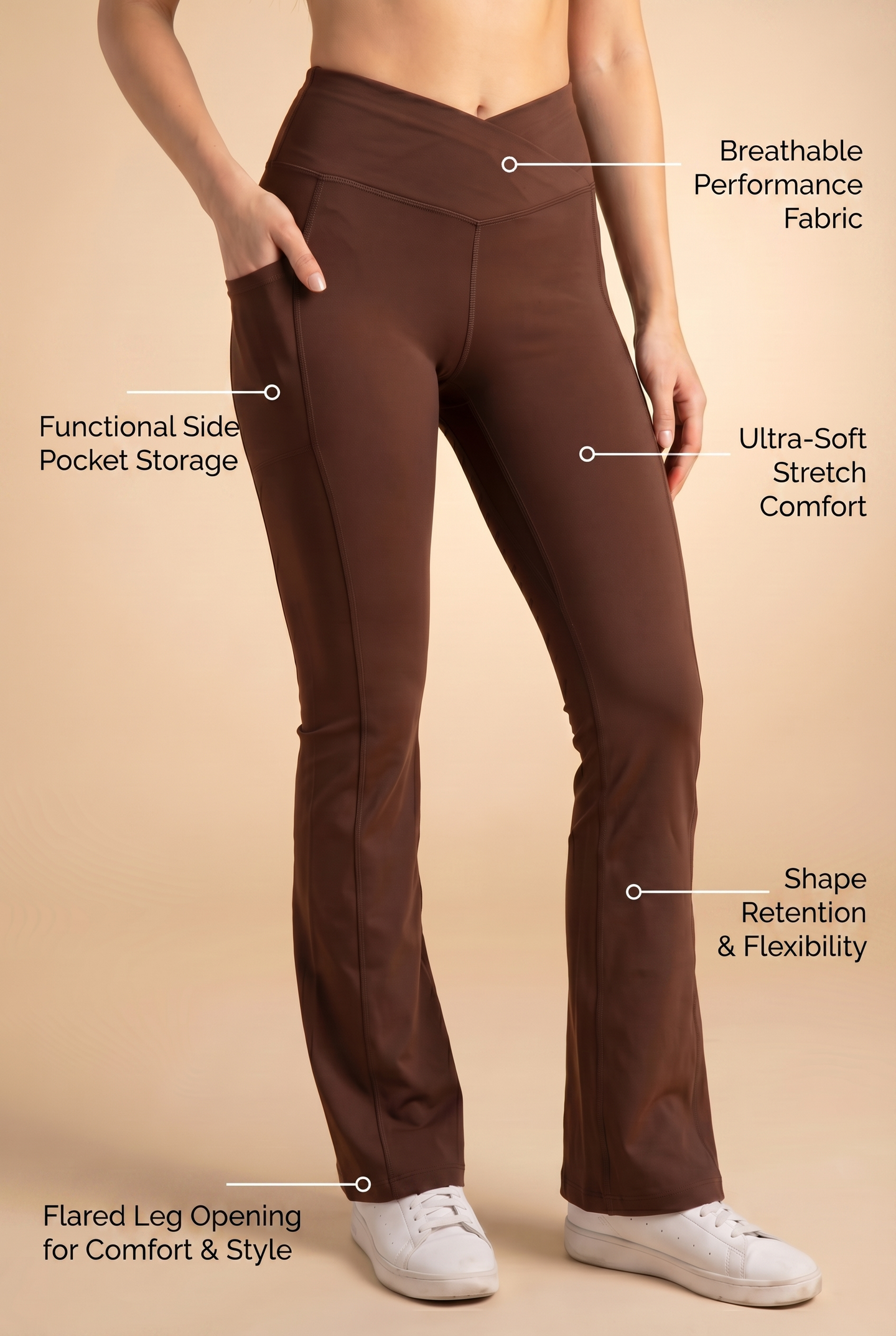 SoftTouch Pocket V-Waist Flare Legging