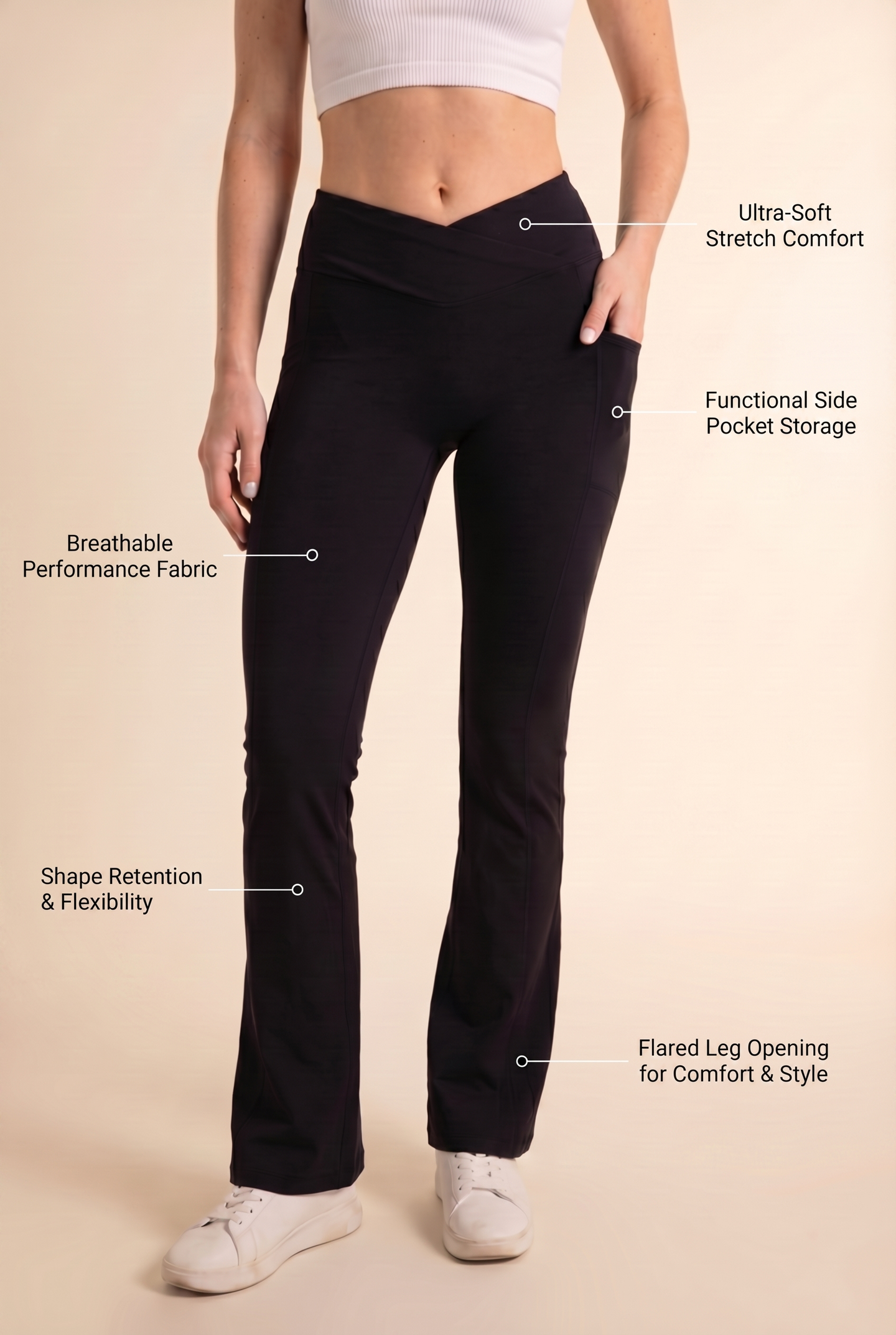 SoftTouch Pocket V-Waist Flare Legging