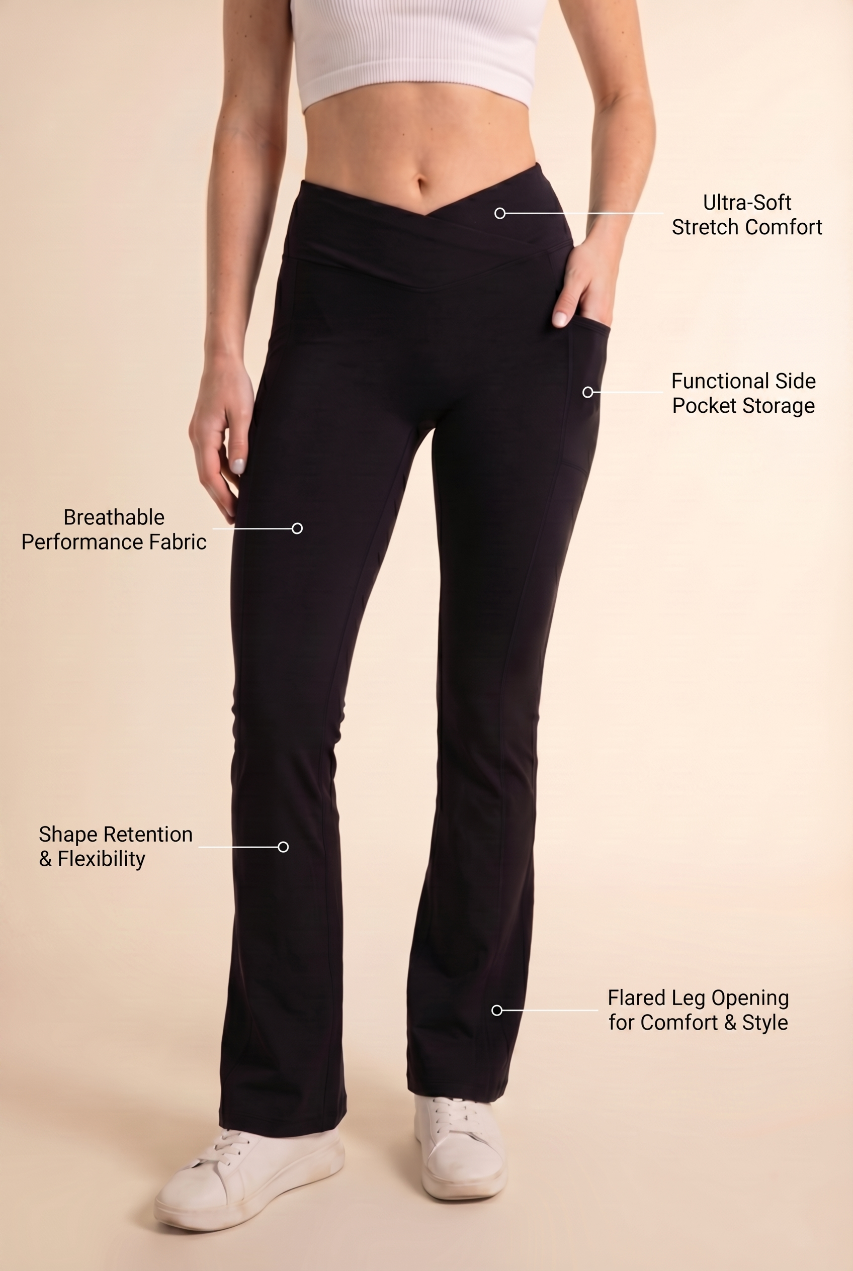 SoftTouch Pocket V-Waist Flare Legging