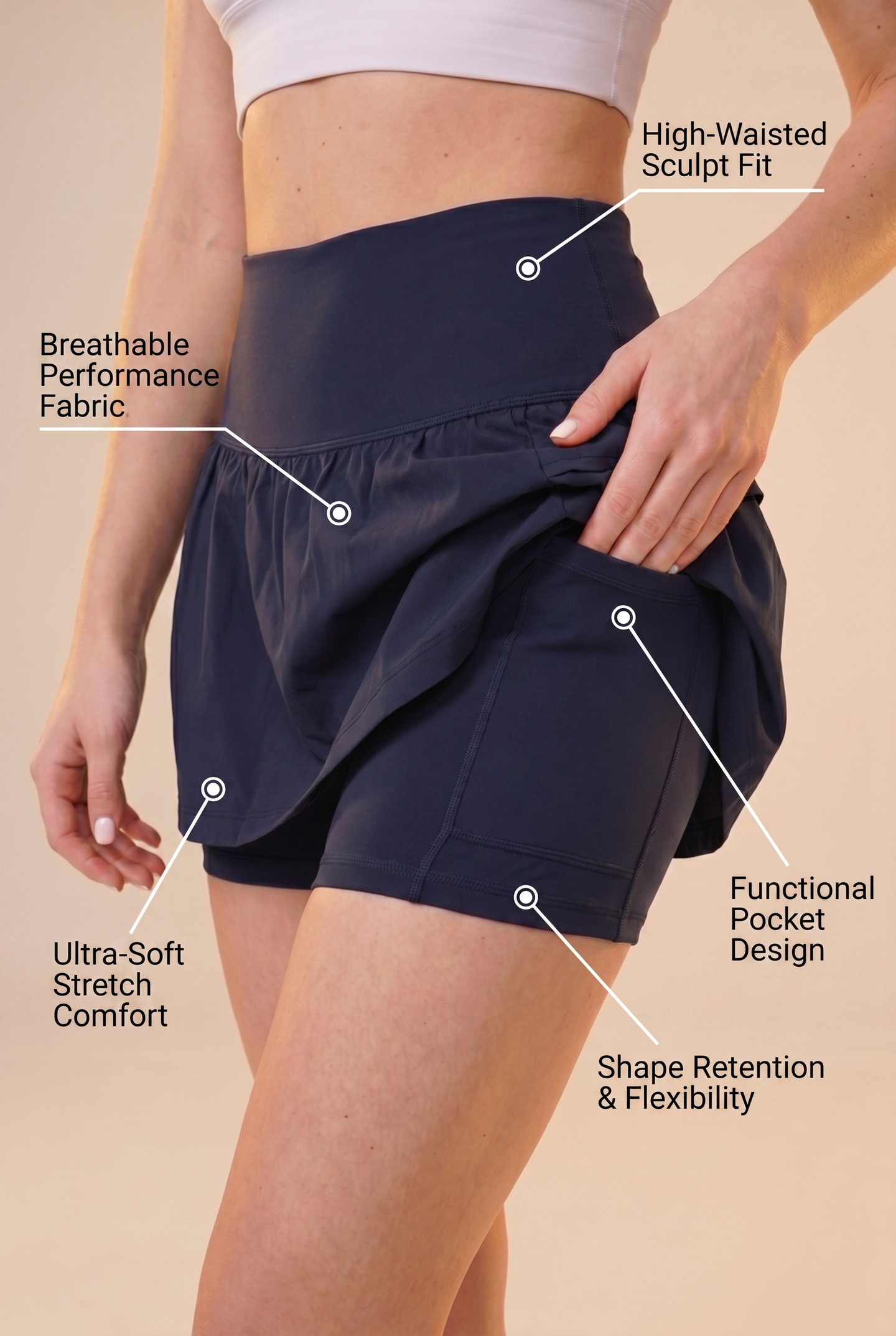 SoftTouch 3-Pocket Skorts