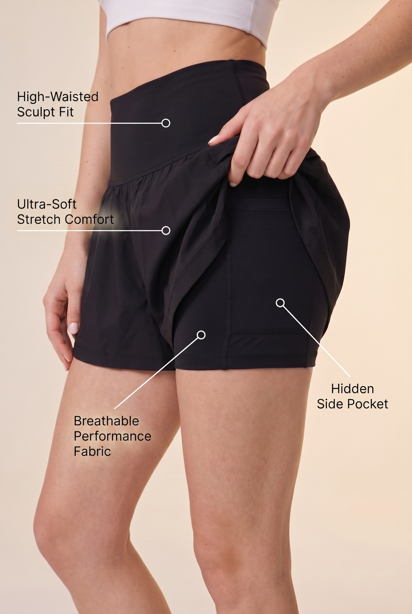 SoftTouch 3-Pocket Skorts