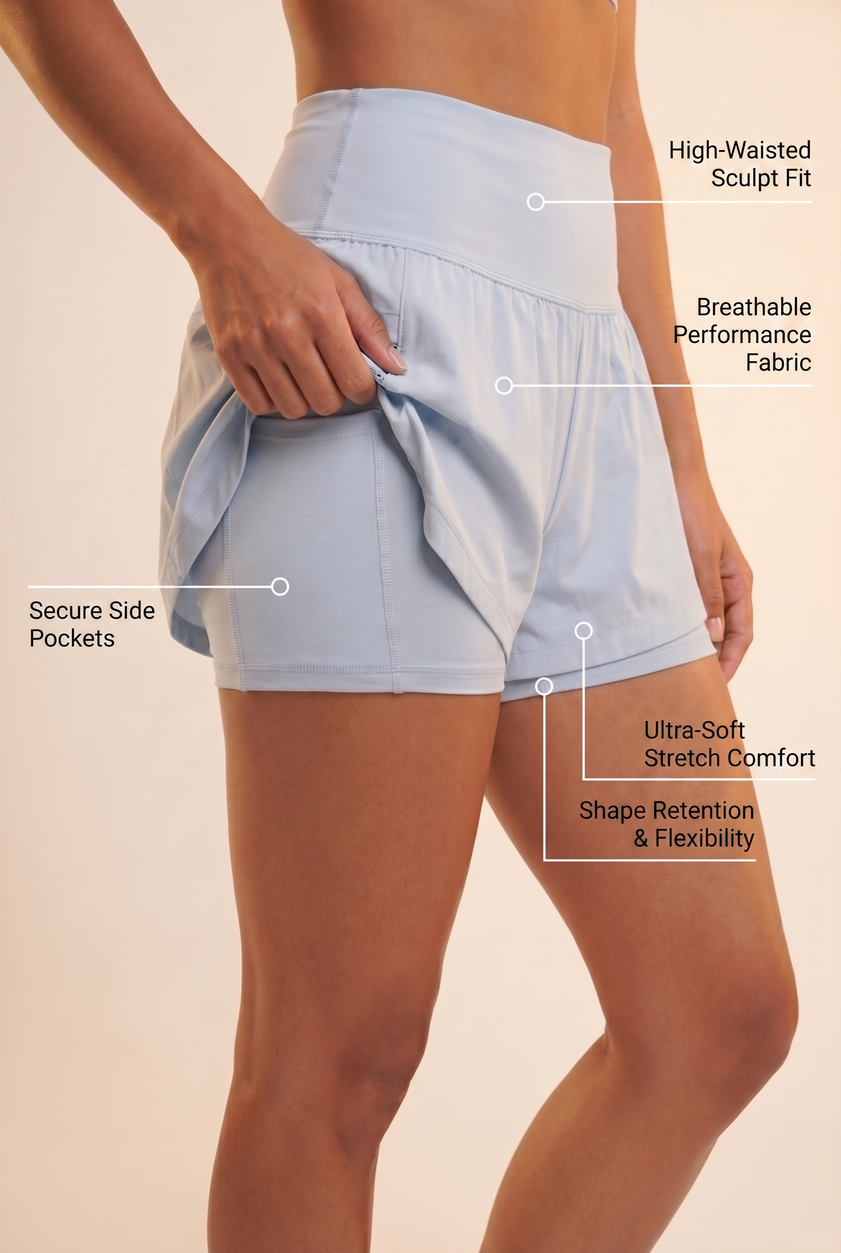 SoftTouch 3-Pocket Skorts
